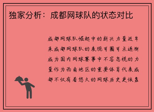 独家分析：成都网球队的状态对比
